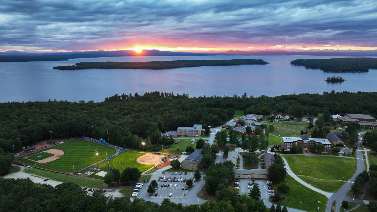 Sunset over Sebago Lake from the Saint Joseph's College campus in Standish, Maine
